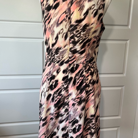 Sleeveless Dress Abstract Print Elastic‎ Waist Casual Pink Black Size S - Picture 5 of 8